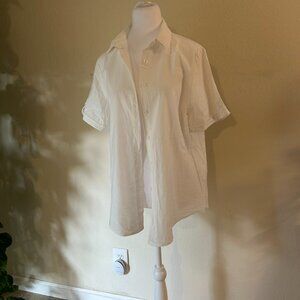WHITE Short Sleeve Button Down Shirt